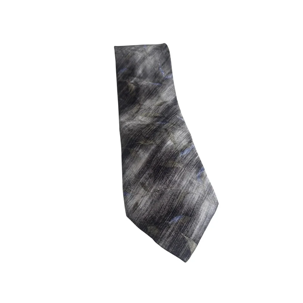 Villa Bolgheri Necktie Mens OS Grey Excellent Silk‎ Abstract Made in Italy